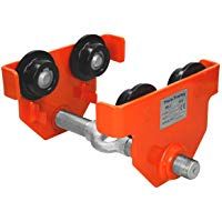 ECD Germany Carretilla para polipasto Carro polipasto simple Polipasto simple para riel 1t 58-220mm