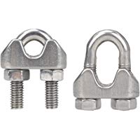 IMAGINE 10pcs M5 3/16" 5mm 304 Alambre de acero inoxidable cable cuerda clip abrazadera U perno sujetador de sill&iacute;n (M5)