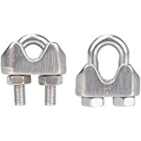 IMAGINE 10pcs M4 3/16" 4mm 304 Alambre de acero inoxidable cable cuerda clip abrazadera U perno sujetador de sill&iacute;n (M4)
