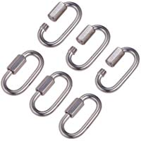 INCREWAY 6 pcs M5/0.2" 304 Acero Inoxidable Forma D Mosquet&oacute;n de bloqueo r&aacute;pido Enlace cadena Conector Llavero Hebilla