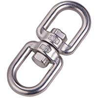 INCREWAY M8 - Gancho giratorio de doble extremo para ojos, acero inoxidable 304, conector de anillo giratorio