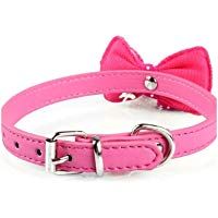 KinTTnyfgi. Collar de piel sint&eacute;tica para perro, cachorro o mascota, dise&ntilde;o de lazo