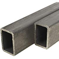 Festnight 2 uds Tubos Rectangular Acero Perfil Tubo Tubo de Acero Secci&oacute;n Caja 1 m 60x30x2mm
