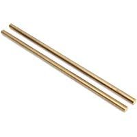 2pcs Varilla Redonda de Lat&oacute;n 1/4" Pin de Bronce Sin Pulir la Hoja Blanco Mango Escalas 5 x 150mm