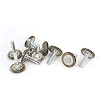 6mm ca&ntilde;a 25mm Dia rizadas alambre de acero de 32 mm de largo Cepillos circulares 10pcs