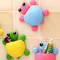 ulofpc Creativo Lindo Dibujos Animados ni&ntilde;os Pared Ventosa Montaje Tortuga Cepillo de Dientes sostenedor de la Caja del envase
