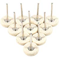 10 Unids Rueda De Pulido De Lana Rueda Circular con Forma Circular Cabezal De Pulido con Mango para Herramienta Giratoria para Metal Aluminio Acero Inoxidable Cromo Joyer&iacute;a