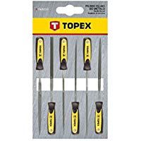 Topex 06A010 - Limas de aguja para metal, 6 piezas