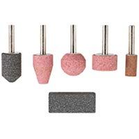 Wolfcraft 2144000 2144000-5 Mini-muelas, v&aacute;stago 6 mm, 6mm Set de 5 Piezas