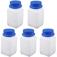 sourcingmap&reg; 5Pcs 250ml Botella de pl&agrave;stico cuadrado con boca grande por reactivos qu&igrave;mico