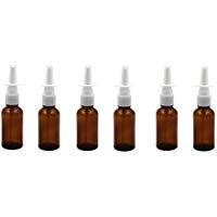 6 unidades de 15 ml (calidad mejorada), pulverizador de cristal marr&oacute;n vac&iacute;o para aplicaciones de agua salina de riego nasal