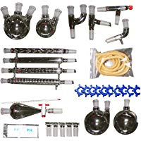 32 pcs Nuevo Laboratorio Destilaci&oacute;n Aceite Esencial Org&aacute;nica Aparato Cristaler&iacute;a Destilador Qu&iacute;mica Kit Completo Con Graham Condenser 24/40 Embudo de Separaci&oacute;n Articular