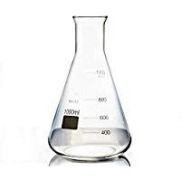 Rocwing - Termo c&oacute;nico amplio graduado de cristal de borosilicato 3.3, 1000ml, 1