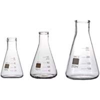 Rocwing Matraz Erlenmeyer C&oacute;nico Graduado de Vidrio Boro 3.3 (50ml+100ml+250ml)