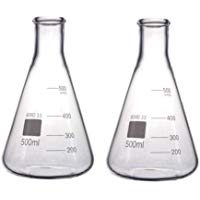 Rocwing Matraz Erlenmeyer C&oacute;nico Graduado de Vidrio Boro 3.3 (500ml, 2 in a pack)