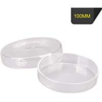 WooBrit Placa de Petri de Vidrio, 100mm Resistente a Alta Temperatura Recipiente de Cultivo con Tapa para Material Vegetal, Microbiano y C&eacute;lulas Animales