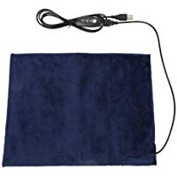 Akozon USB Almohadilla T&eacute;rmica El&eacute;ctrica con Calor R&aacute;pido， Seguridad 5V Fibra de Carbono de Negro Mini 24 * 30 cm para Cojin, Cama de Mascota 45 ℃