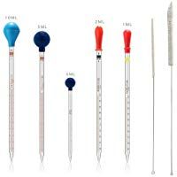 Pipetas de cristal grueso graduadas con tapas (1 ml, 2 ml, 3 ml, 5 ml, 10 ml)