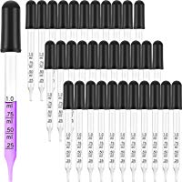 TecUnite - Gotas l&iacute;quidas de vidrio de 1 ml para aceite esencial de pipeta de cristal calibrado para aceite esencial, maquillaje, arte, planta l&iacute;quida con cajas de papel kraft