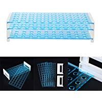 UKCOCO Pl&aacute;stico 3 capas 15 mm Lab Test Tub Rack Holder Tuber&iacute;a centr&iacute;fuga 50 agujeros para suministros de laboratorio