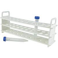 Neolab 4 0077 - Estante para tubos de ensayo (20 espacios, di&aacute;metro: 20 mm, autoclavable, 325 mm x 74 mm x 126 mm), color blanco