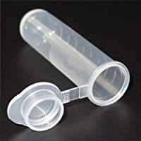 100 unidades de tubos de ensayo de color transparente para centr&iacute;fugo de pl&aacute;stico con tapa de cierre de velcro, geocacho transparente, 5 ml