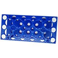 Soporte para tubos de laboratorio de pl&aacute;stico para tubos de 10 ml, 15 ml, 50 ml (paquete de uno), azul, 1