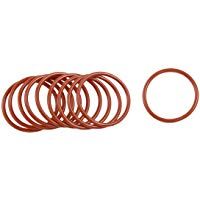 sourcing map 35 mm X 2.5 mm Arandelas De Sellado De Aceite O Anillo De Silicona Arandelas Rojo Oscuro 10 Piezas