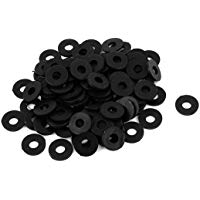 Sourcingmap &ndash; Anillo de junta de pl&aacute;stico redondo de arandela plana, 3 x 8 x 1 mm, 100 unidades, color negro