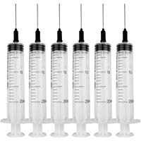 10Pcs-20ml-19Ga Cartuchos de agujas de dispensaci&oacute;n. Accesorios de agujas de dispensaci&oacute;n. Jeringa industrial con agujas. Jeringa con aguja roma. Jeringa de plastico (20ml-19Ga)