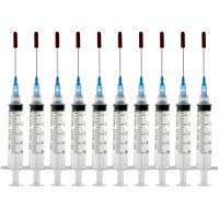 10Pcs-1.5IN/38mm Jeringa de pl&aacute;stico con aguja roma y Sombrero de silicona. (5ml/cc-23Gauge)