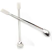 Queta Useful - Cuchara de Laboratorio, Doble Punta, Acero Inoxidable, esp&aacute;tula de Laboratorio, Cuchara de Muestra, 20 cm