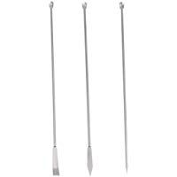 Hemobllo 3 unids Micro laboratorio de acero inoxidable cucharas de muestra de reactivos de laboratorio cuchara de medicina cuchara de plata