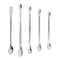 Corrines 5PCS Cuchara de laboratorio de acero inoxidable Cuchara de laboratorio Cuchara de laboratorio Cuchara de muestreo de laboratorio Cuchara mezcladora Farmacia m&eacute;dica Spo