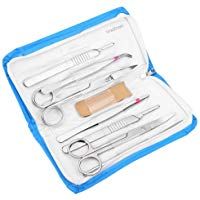 Juego de disecci&oacute;n de acero inoxidable de alta calidad, 7 piezas; herramientas de laboratorio para estudiantes de biolog&iacute;a