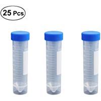 UKCOCO 25 PCS Tubo de centr&iacute;fuga de ranura inferior de 50 ml con tap&oacute;n de rosca Suministro de muestras de laboratorio