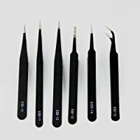 jooks pinzas herramientas de mantenimiento Kits juego de pinzas de acero inoxidable pinzas precisi&oacute;n antiest&aacute;tico para Electronics joyas hacer el trabajo de laboratorio pasatiempos 6