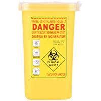 Tatuaje m&eacute;dico de pl&aacute;stico Sharps contenedor, Tatto aguja caja de residuos, 1L (UnitCount : 3pcs)