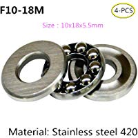 F10-18M 10x18x5.5mm Cojinetes de bolas de empuje Acero inoxidable 420 Thrust Ball Bearings,4-PCS