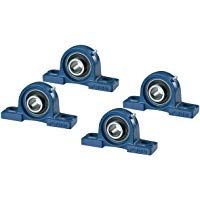 (Pack de 4) UCP 204 Rodamiento de bolas y cojinetes con soporte para eje de (20mm) 4 unidades de rodamientos ALTA CALIDAD Cojinete de bolas con soportes para: fresadora, impresora 3D, torno, bricolaje