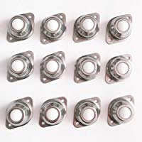 finesun Set de 12pcs CY-15&nbsp;A 22lb two-hole Brida mounted 5/8-inch de nylon, unidad de transferencia de bola Rodamientos