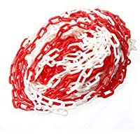 Cadena de pl&aacute;stico para barrera, de color rojo y blanco, de 5&nbsp;mm x 25&nbsp;m