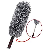 Plumero con mango extensible, de microfibra, flexible, ideal para el coche y en casa, multiusos, material antiest&aacute;tico, absorbe f&aacute;cilmente el polvo