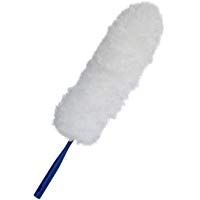 Levivo Plumero Duster, para quitar el polvo de forma suave, de microfibra antiest&aacute;tica y muy densa, cabezal flexible ajustable, color: blanco y azul