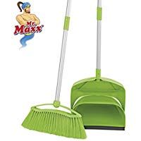 L 'Original Mr Maxx&nbsp;&ndash;&nbsp;Juego de escoba y recogedor para la basura con mango largo&nbsp;&ndash;&nbsp;Pala plegable Opci&oacute;n dotata de mango largo para evitar piegamenti Ed evitar dolores de espalda&nbsp;&ndash;&nbsp;Escoba para I suelos con pala plegable plegable compacta f&aacute;cil de colocar Salvaspazio agganciabile Escobilla color verde