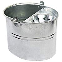 Cottam - Cubo galvanizado con escurridor, plata, 11 litros