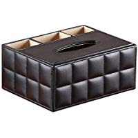 Healifty - Organizador de Escritorio Multifuncional, Soporte de Control Remoto, contenedor de Tijeras, Caja de pa&ntilde;uelos de Piel sint&eacute;tica (dise&ntilde;o Acolchado)