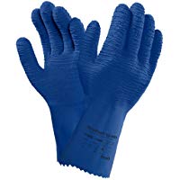 Ansell 62-401/10 VersaTouch Caucho natural guante, Protecci&oacute;n contra productos qu&iacute;micos y l&iacute;quidos, Tama&ntilde;o 10, bolsa de 6 pares, Azul