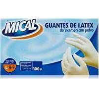Mical - Guantes de latex de examen con polvo - Talla L - 100 unidades