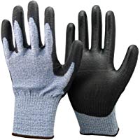 Unisex Negro y Azul anti Corte Nivel 5 (la m&aacute;s alta) Guantes. Certificado CE, ideales para los jardineros, trabajo, Bricolaje, Constructores, Electricistas y Fontaneros. (Small)